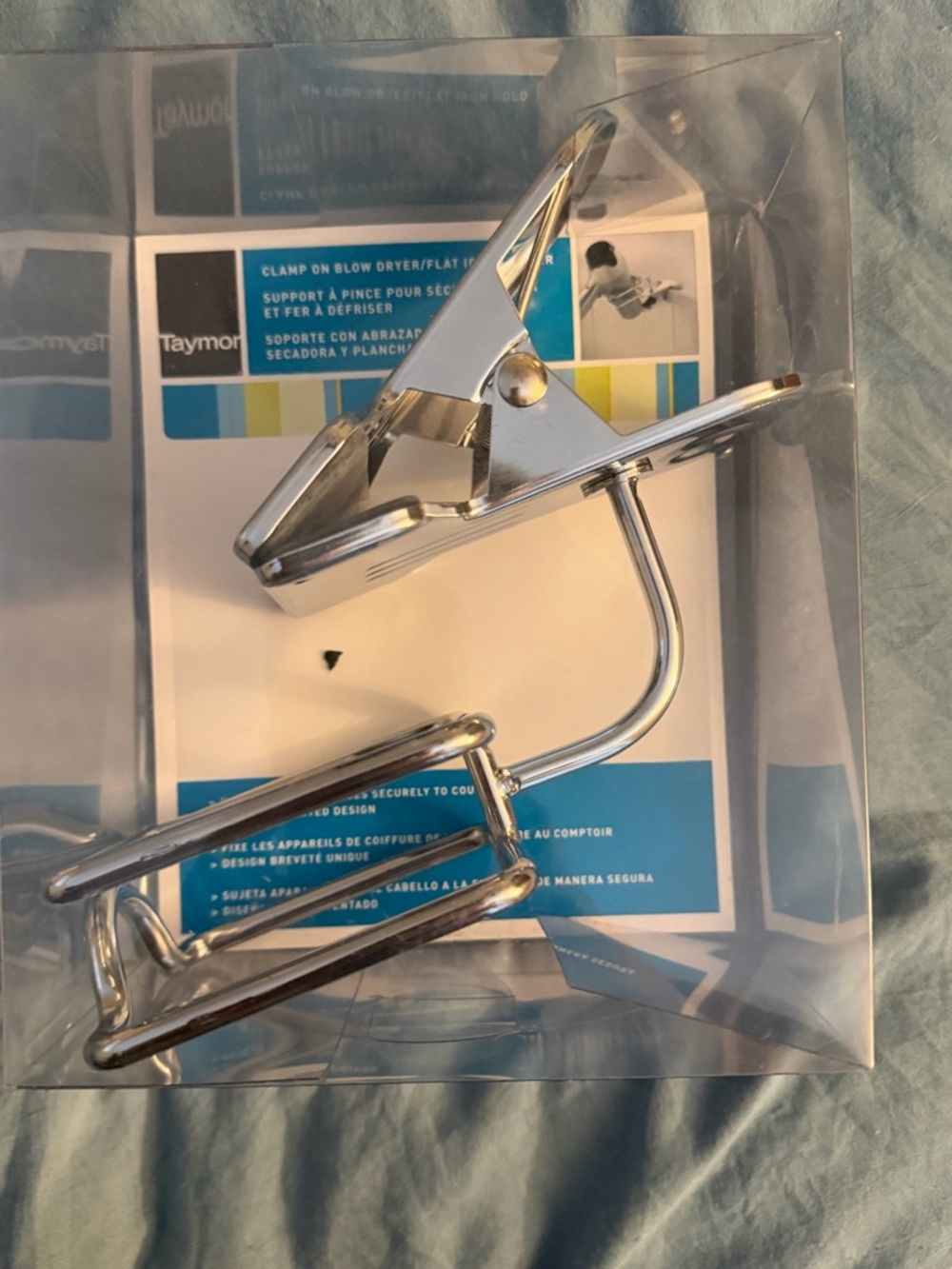 Silver Clamp for Hair Dryer and Flat Iron - Silver